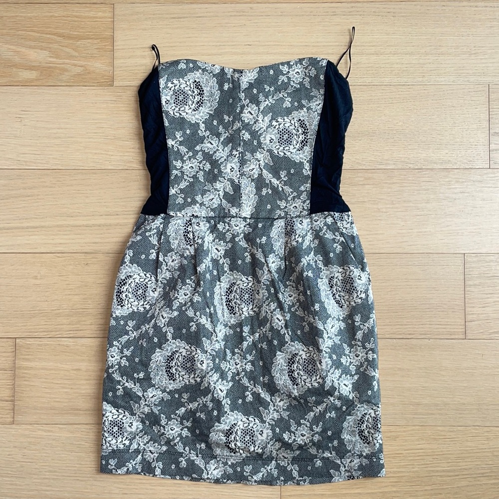 Zara TRF Collection Dress in floral grey